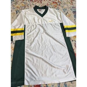 Vintage 90's Nike Football Jersey Embroidered Swoosh Size Medium Green White